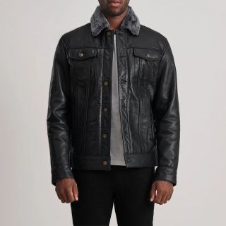 Dallis Brown Shearling Trucker Jacket