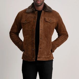 Dallis Brown Shearling Trucker Jacket