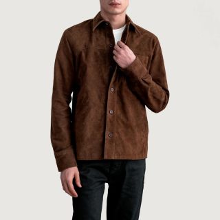 Scout Grey Suede Leather Shirt