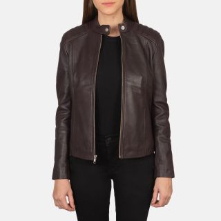 Kelsee Black Leather Biker Jackets