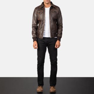 Aaron Leather Bomber Jacket