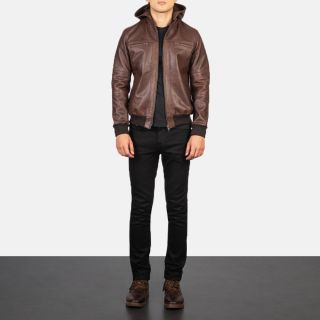 BouncerBiz Leather Bomber Jacket