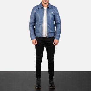 Lavendard Leather Biker Jacket