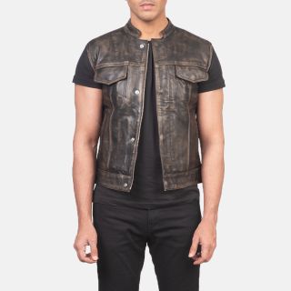 Atlas Moto Black Leather Vests