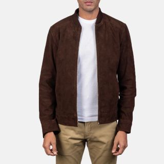 Blain Mocha Suede Bomber Jackets