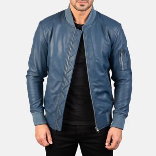 Bomia Ma-1 Black Leather Bomber Jackets