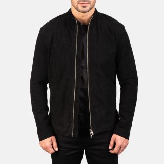 Charcoal Suede Biker Jackets