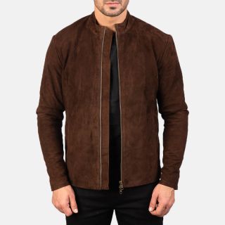 Charcoal Suede Biker Jackets
