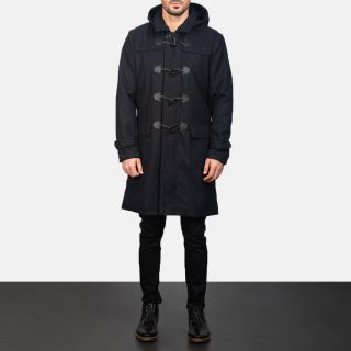 Drake Khaki Wool Hooded Duffle Coat