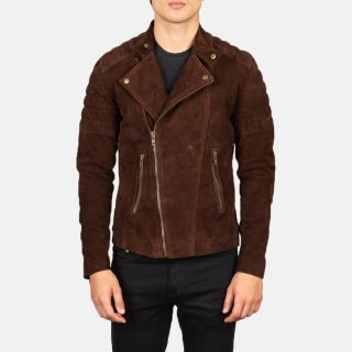 Faisor Distressed Brown Leather Biker Jackets