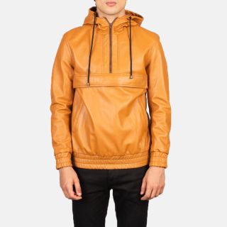 Kenton Hooded Mocha Suede Pullover Jacket
