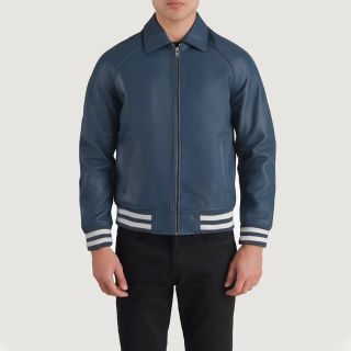 Walton Black Leather Varsity Jacket