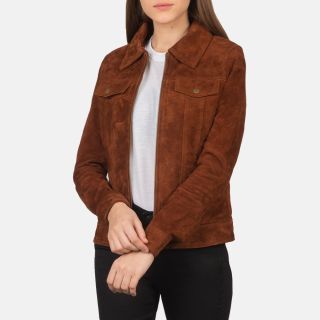Suzy Mocha Suede Trucker Jackets