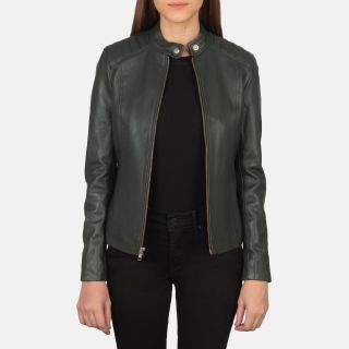 Kelsee Black Leather Biker Jackets