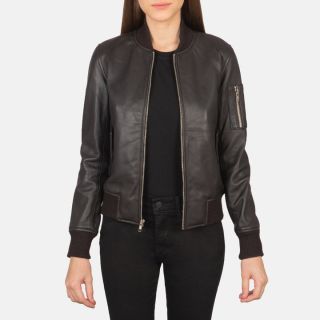 Ava Ma-1  Brown Suede Bomber Jacket