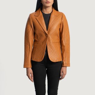 Cora Quilted Black Leather Blazers