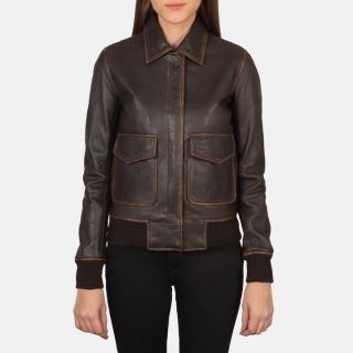 Westa A-2 Black Leather Bomber Jacket