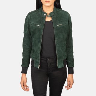 Zenna Mocha Suede Bomber Jackets