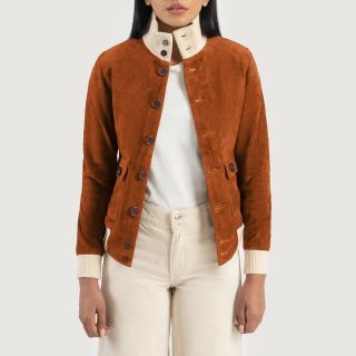 Sasha A1 Mocha Suede Bomber Jackets