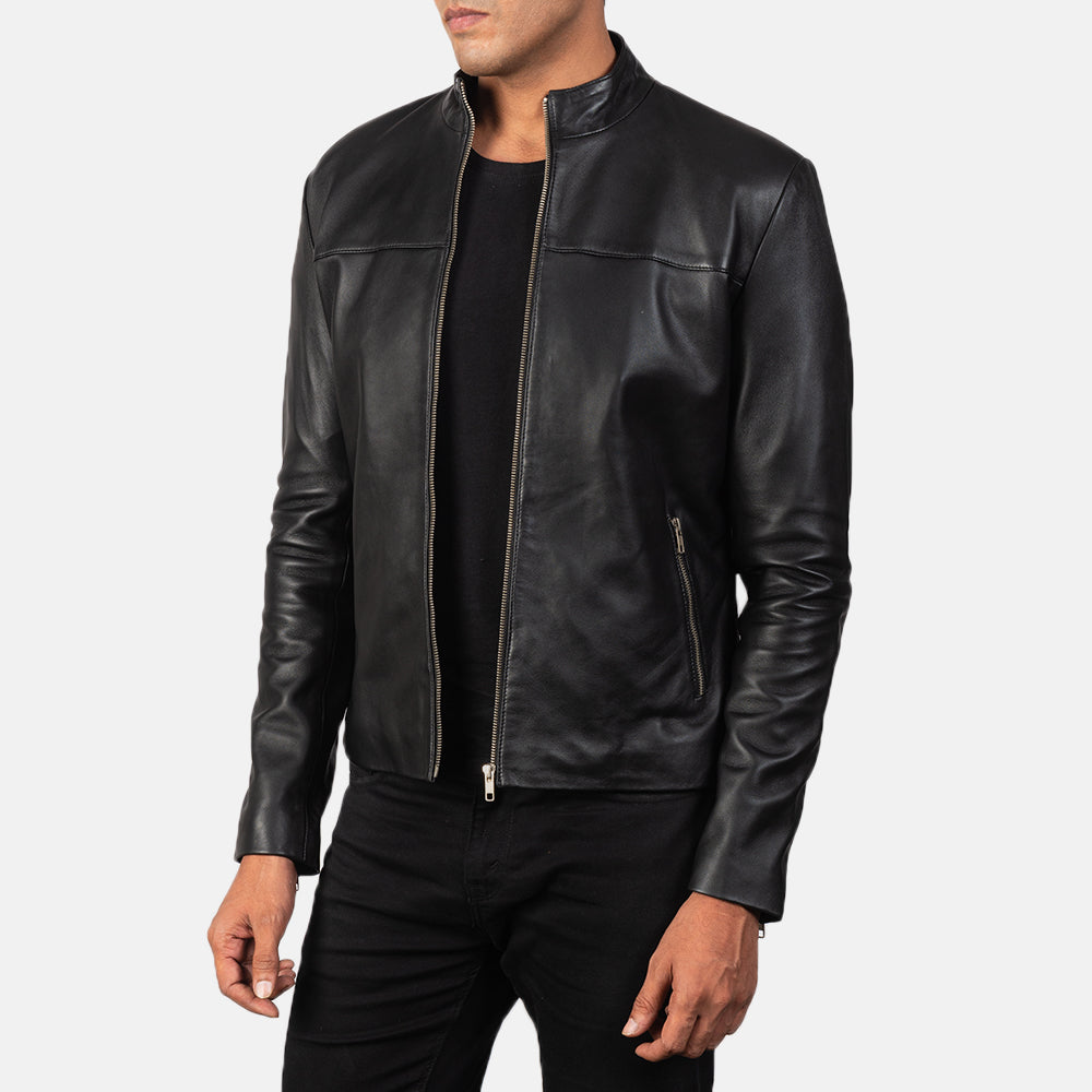 Adornica Black Leather Biker Jackets - Image 4