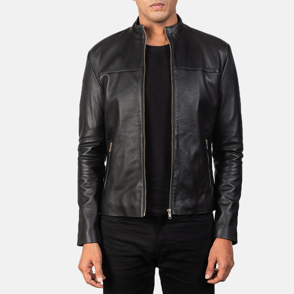 Adornica Black Leather Biker Jackets