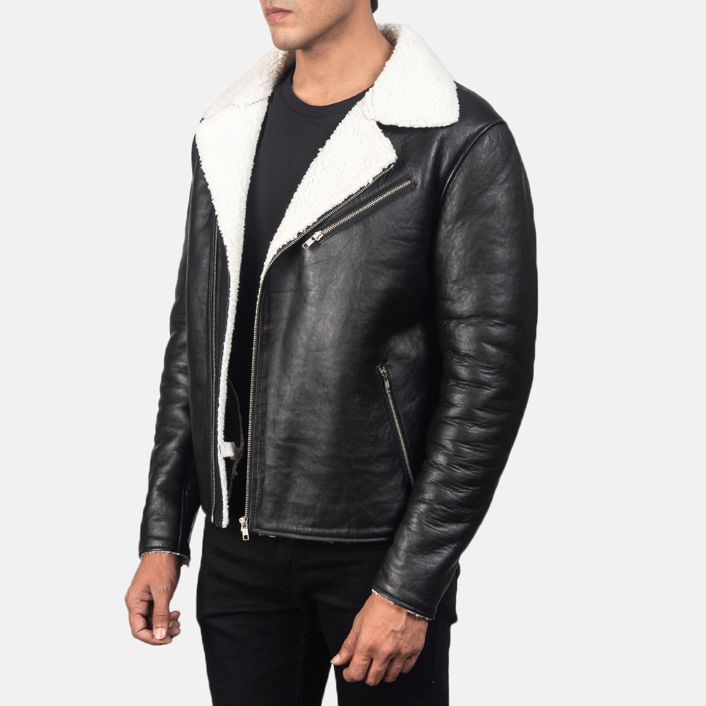 Alberto White Shearling Leather Jackets - Image 4