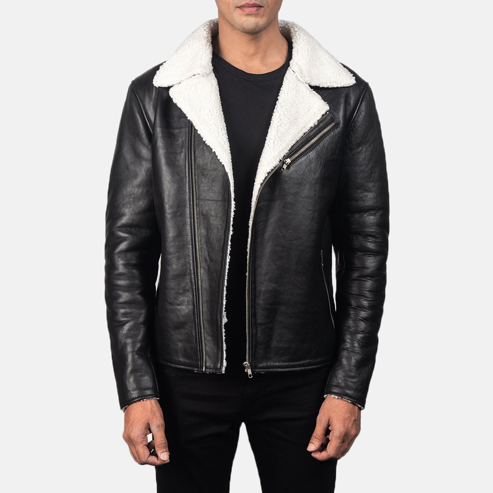 Alberto White Shearling Leather Jackets