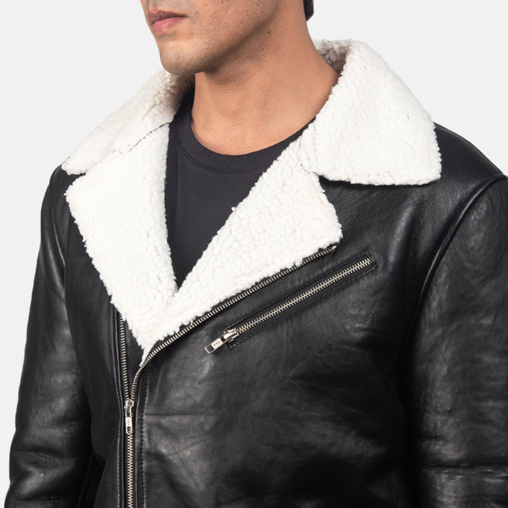 Alberto White Shearling Leather Jackets - Image 6