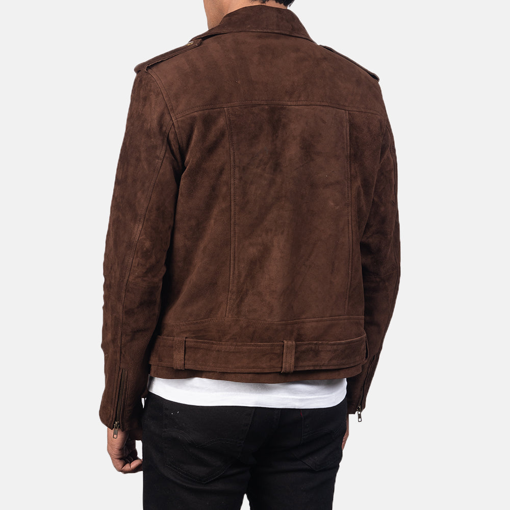 Allaric Alley Mocha Suede Leather Biker Jacket - Image 2