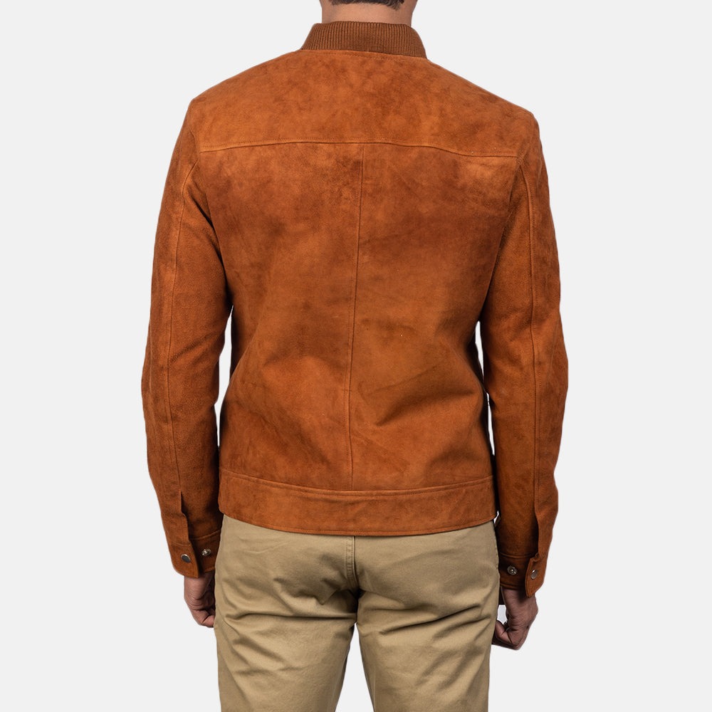Blain Brown Suede Bomber Jacket - Image 3
