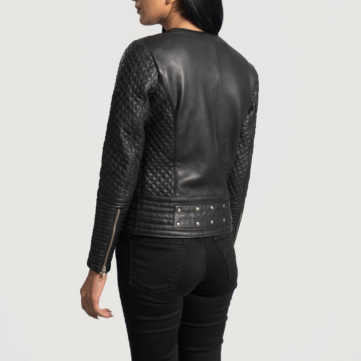 Celeste Studded Black Leather Jackets - Image 4