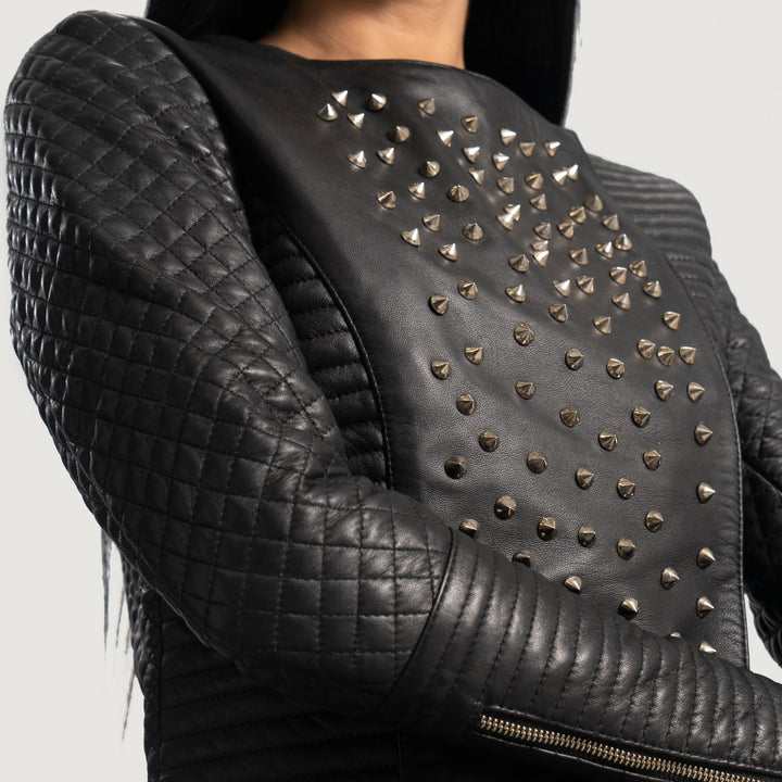 Celeste Studded Black Leather Jackets - Image 5