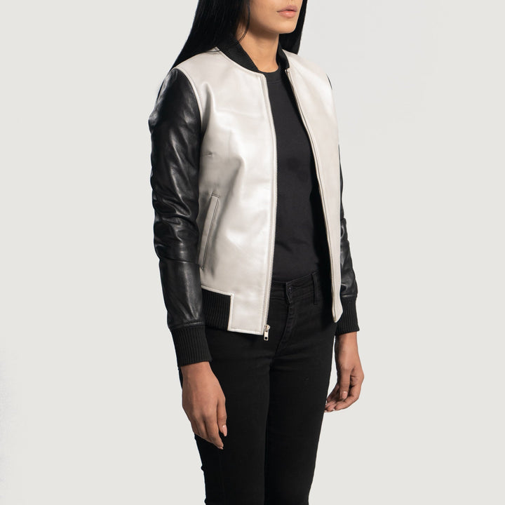 Cole Leather Bomber Jacket - Image 4
