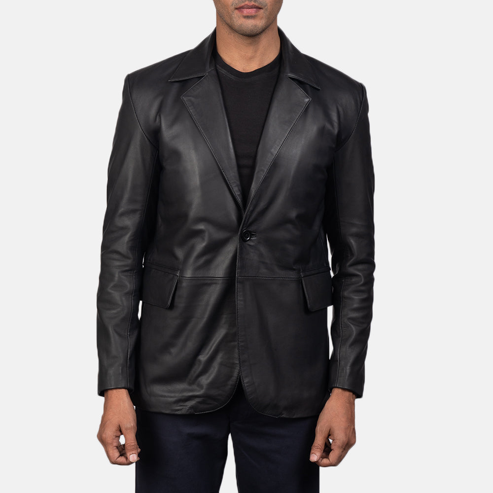 Daron Black Leather Blazers - Image 4