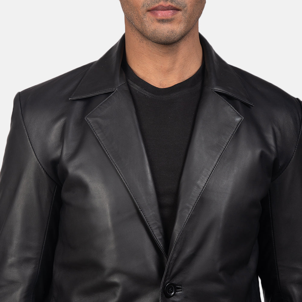 Daron Black Leather Blazers - Image 6