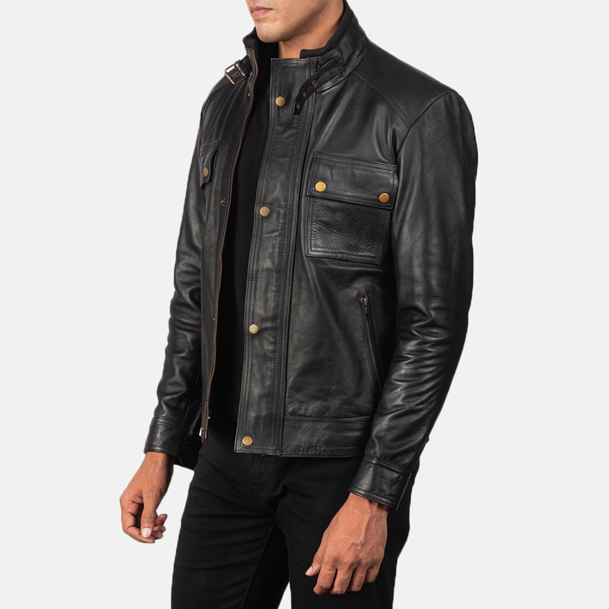 Darren Leather Biker Jackets - Image 3