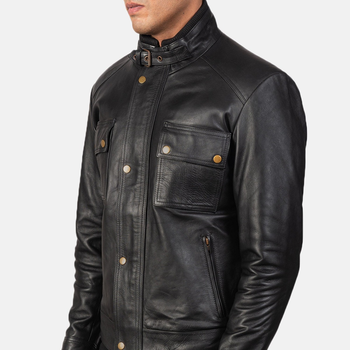 Darren Leather Biker Jackets - Image 5