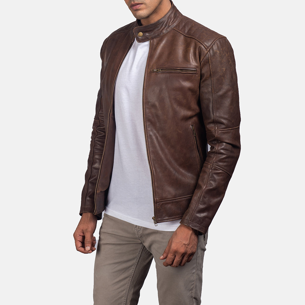 Dean Leather Biker Jacket - Image 3