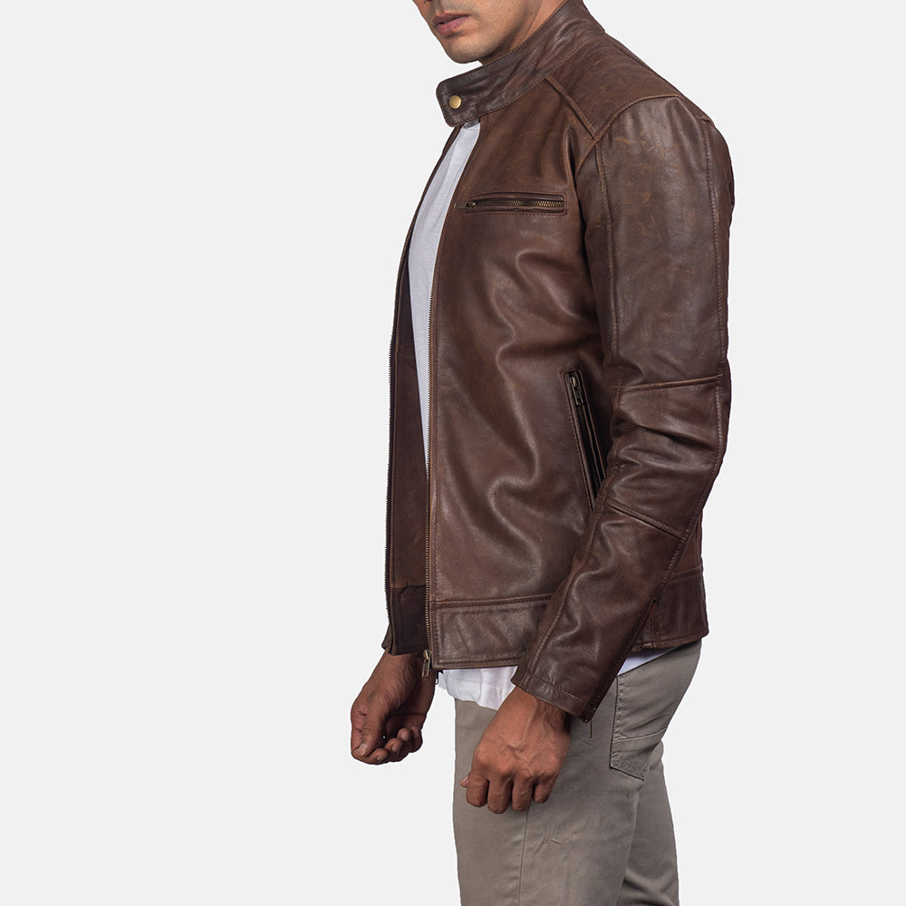 Dean Leather Biker Jacket - Image 4