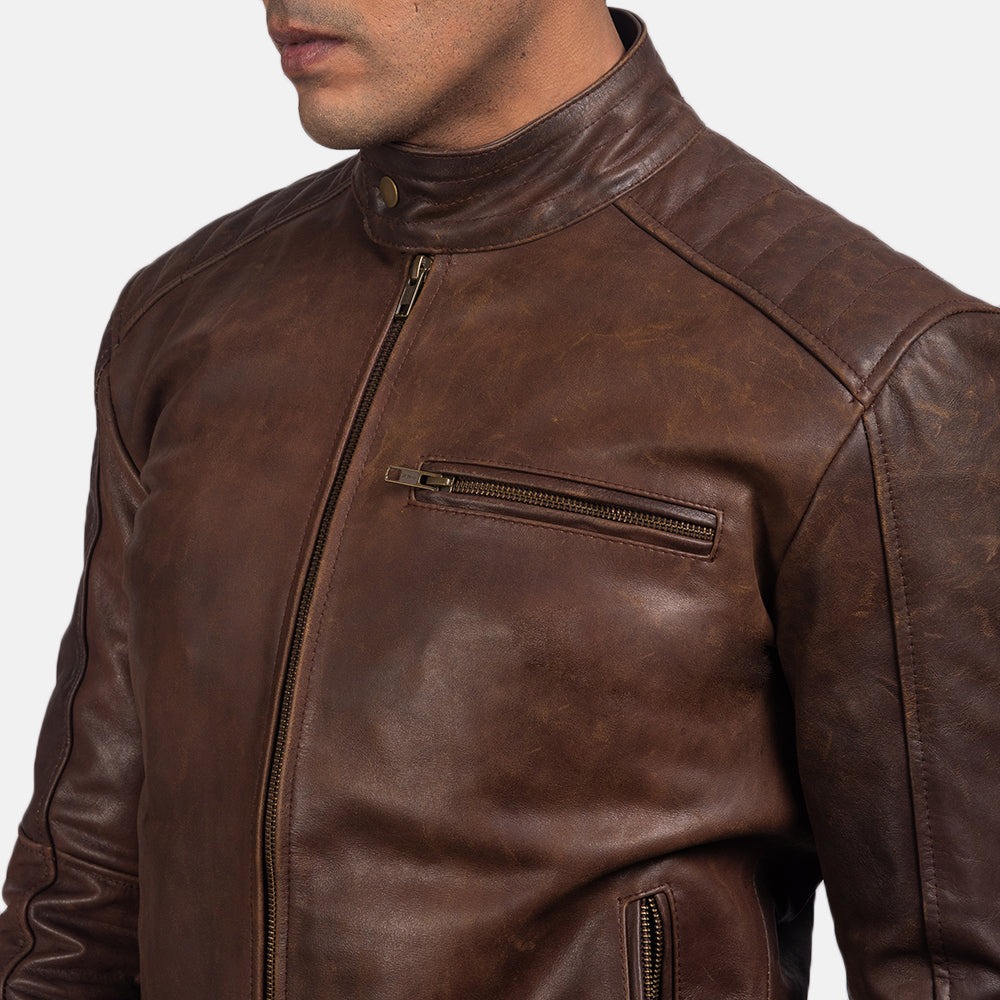Dean Leather Biker Jacket - Image 7