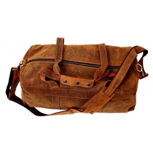 DISTRESSED LEATHER TRAVEL BAG