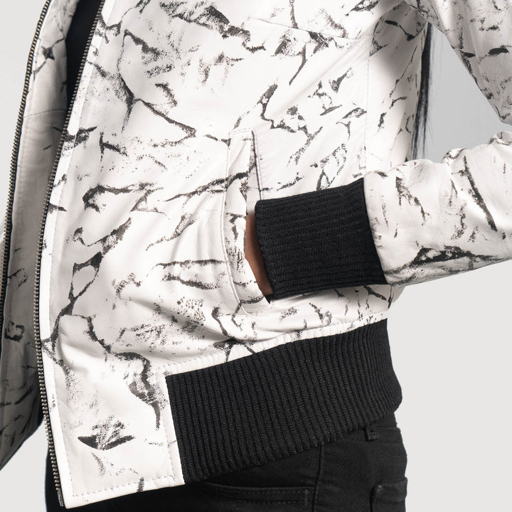 Donna Leather Bomber Jacket - Image 5