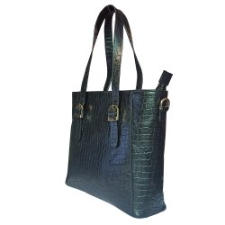 Eshta Genuine Leather Croc Printed Handbag