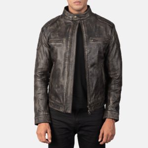 Gatsby Distressed Brown Leather Biker Jackets