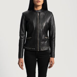 Haley Ray Black Leather Biker Jackets