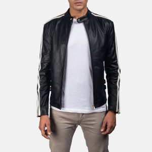 Hank Black Leather Biker Jackets