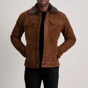 Dallis Brown Shearling Trucker Jacket