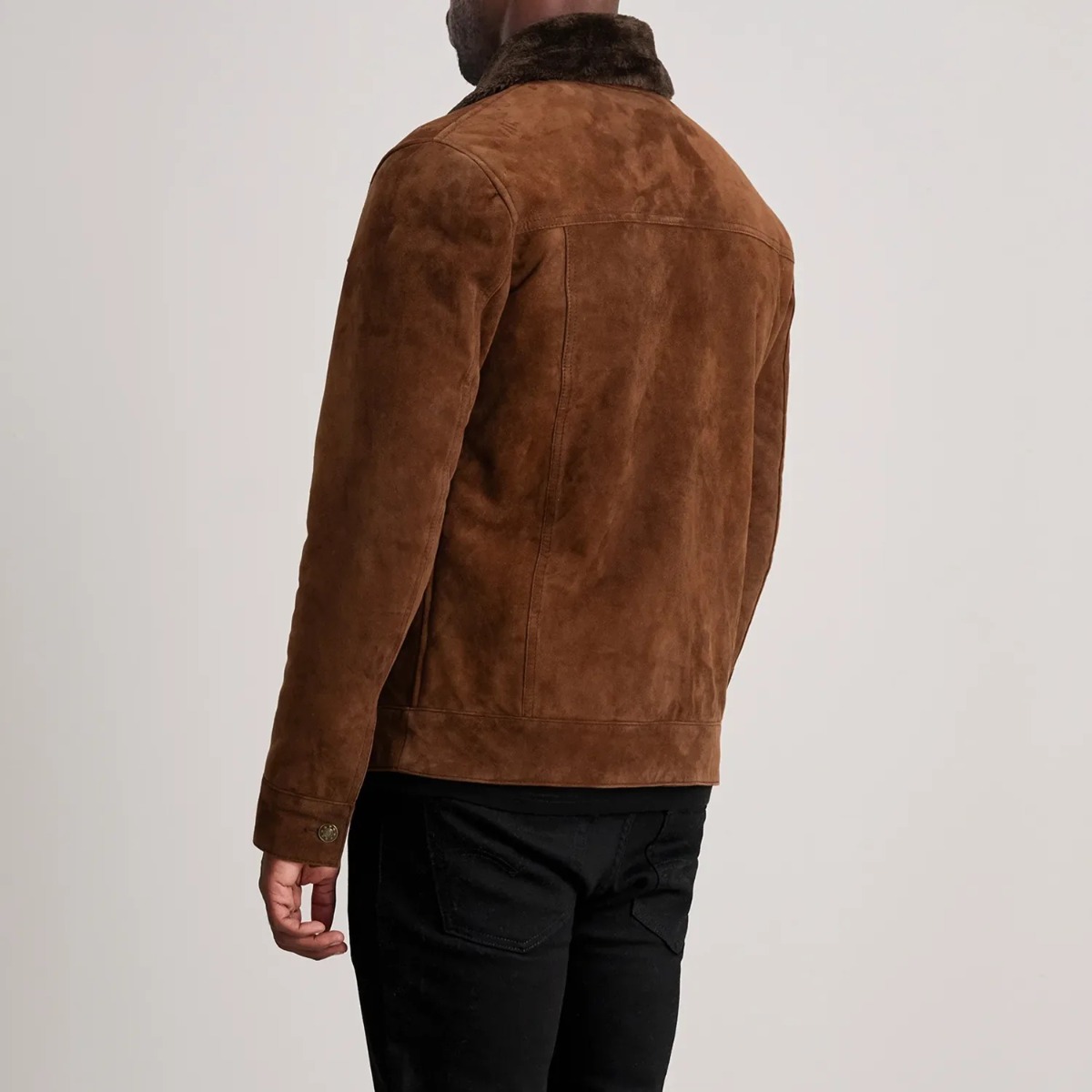 Dallis Brown Shearling Trucker Jacket - Image 7