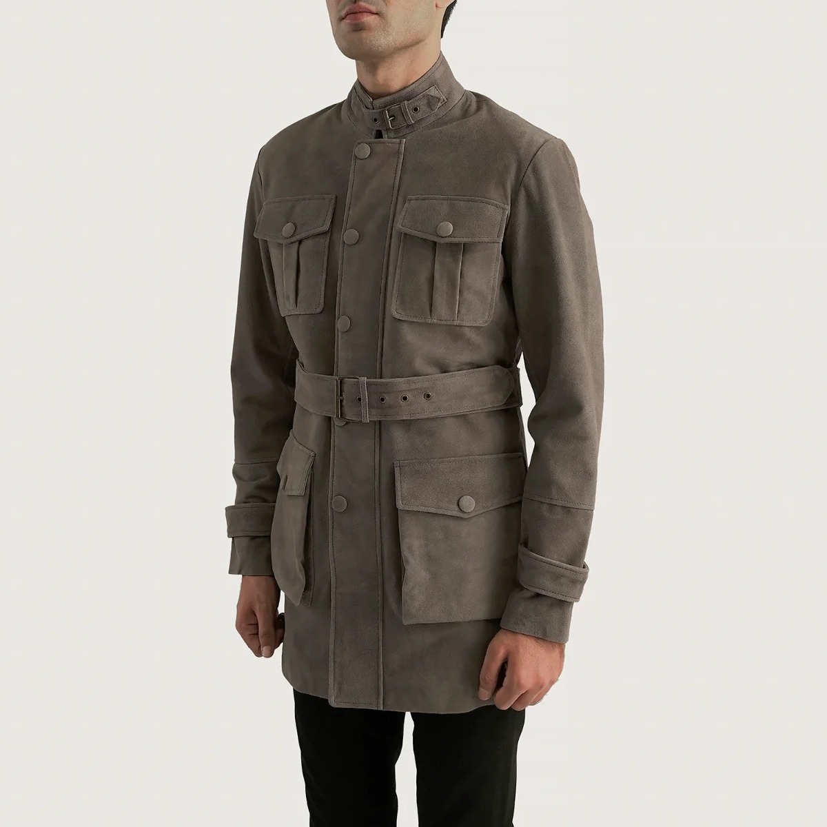 Dolf Grey Suede Jacket - Image 4
