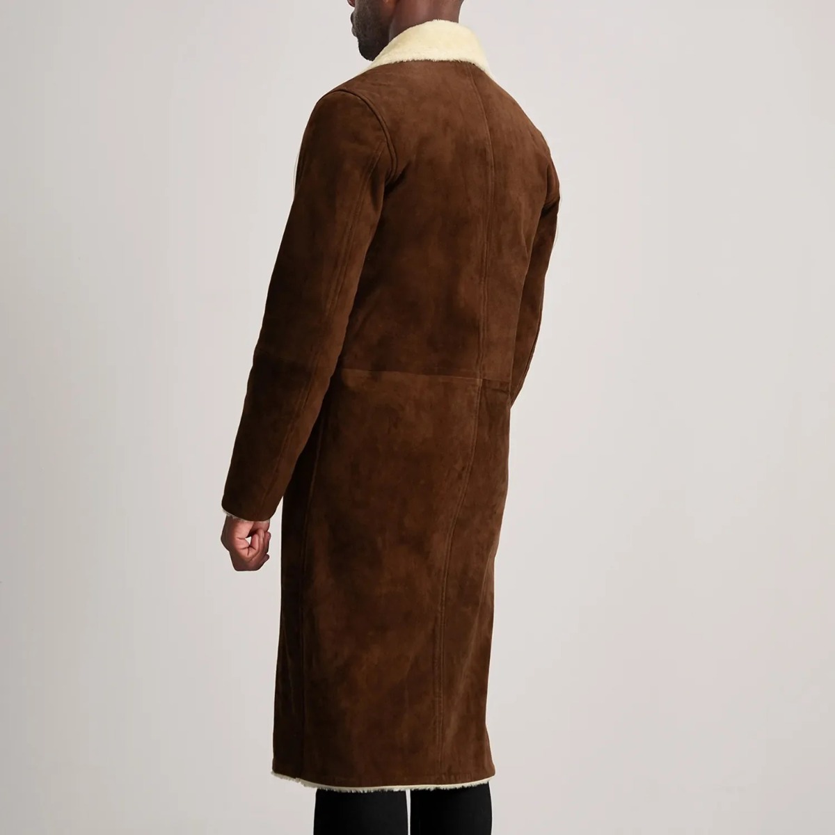 Kolby Brown Suede Shearling Coat - Image 3